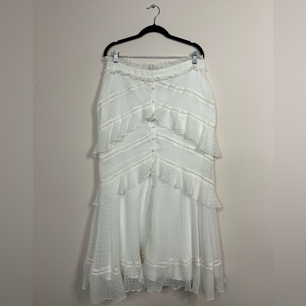 ASOS ruffled white long skirt size 12